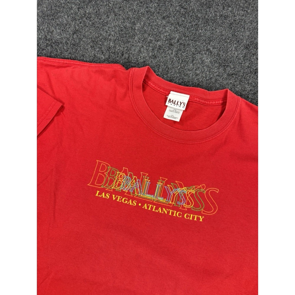 Bally's Casino Las Vegas Atlantic City T Shirt 2XL Red Graphic Logo Tee USA